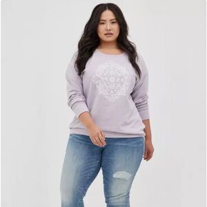 Torrid Drop Shoulder Sweatshirt - Super Soft
Fleece Mandala Purple Yoga 0X 12 L